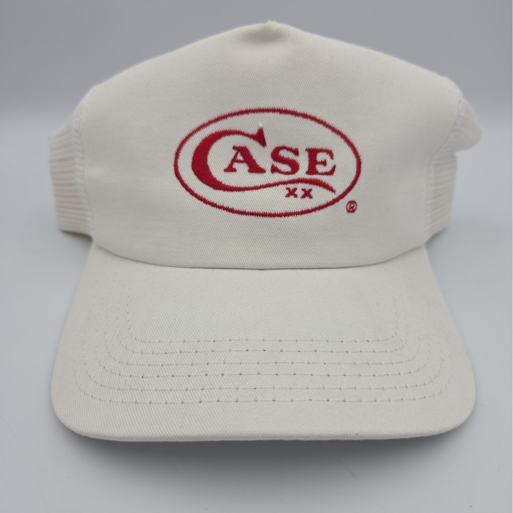 Vintage Case XX Knife Hat Mens White Snapback Truckers Hat USA NWT